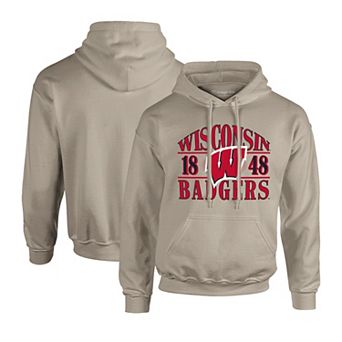 Men's Cream Wisconsin Badgers Upper Arch Letters Pullover Hoodie