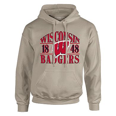 Men's Cream Wisconsin Badgers Upper Arch Letters Pullover Hoodie