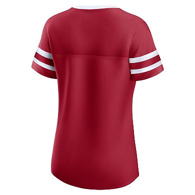 Women's Fanatics Crimson Oklahoma Sooners Iconic Athena Lace-Up T-Shirt