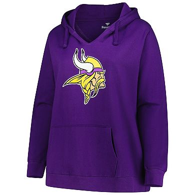 Women's Fanatics Purple Minnesota Vikings Plus Size V-Neck Pullover Hoodie