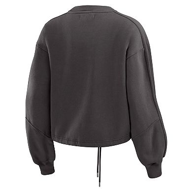 Women's WEAR by Erin Andrews Black Vegas Golden Knights Washed Fleece Sweatshirt & Shorts Lounge Set