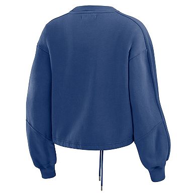 Women's WEAR by Erin Andrews Blue Tampa Bay Lightning Washed Fleece Sweatshirt & Shorts Lounge Set