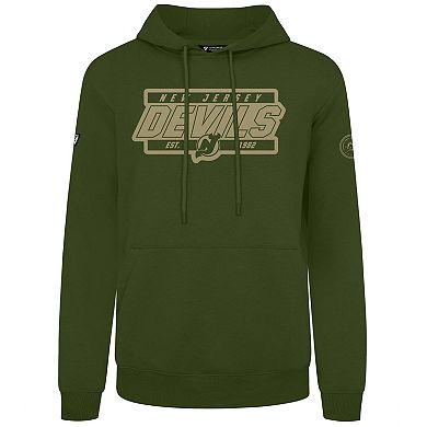 Men's Levelwear Olive New Jersey Devils Podium Pullover Hoodie