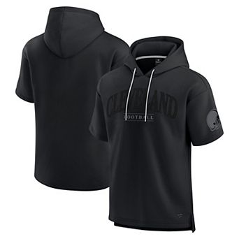 Unisex Fanatics Black Cleveland Browns Elements Ready Short Sleeve Pullover Hoodie