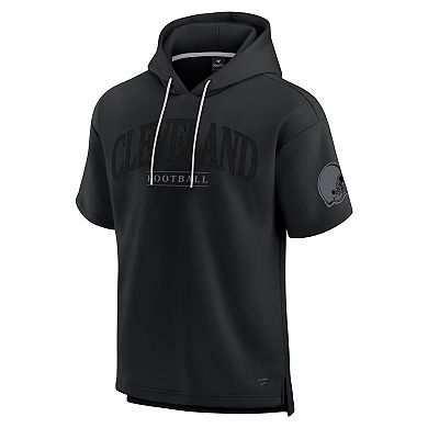 Unisex Fanatics Black Cleveland Browns Elements Ready Short Sleeve Pullover Hoodie