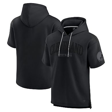 Unisex Fanatics Black Cleveland Browns Elements Ready Short Sleeve Pullover Hoodie