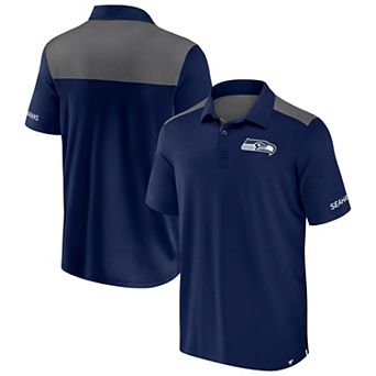 Men's Fanatics Navy/Gray Seattle Seahawks Colorblock Polo