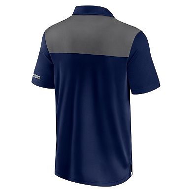 Men's Fanatics Navy/Gray Seattle Seahawks Colorblock Polo