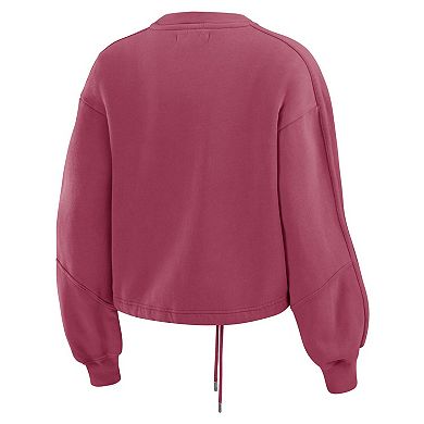 Women's WEAR by Erin Andrews Burgundy Colorado Avalanche Washed Fleece Sweatshirt & Shorts Lounge Set