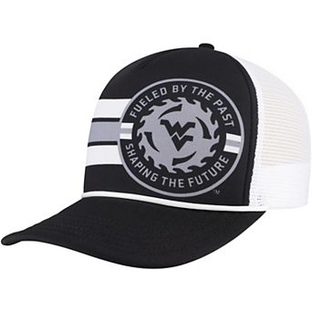 Men's Legacy Athletic Black West Virginia Mountaineers Built on Bravery Running Circle Trucker Adjustable Hat