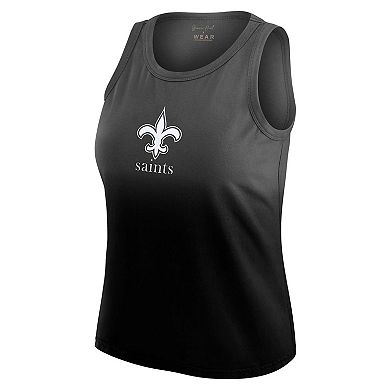 Women's WEAR by Erin Andrews x Gracie Hunt Black New Orleans Saints Ombre Tank Top