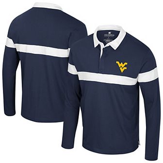 Men's Colosseum Navy West Virginia Mountaineers Too Cool For School Long Sleeve Polo