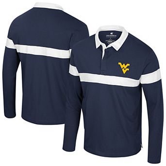 Men's Colosseum Navy West Virginia Mountaineers Too Cool For School Long Sleeve Polo
