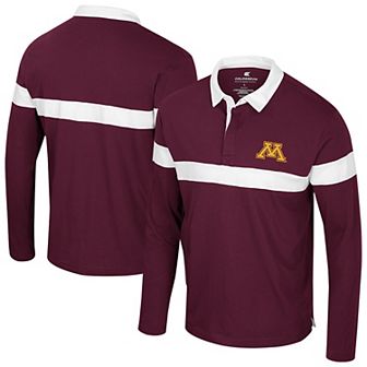 Men's Colosseum Maroon Minnesota Golden Gophers Too Cool For School Long Sleeve Polo