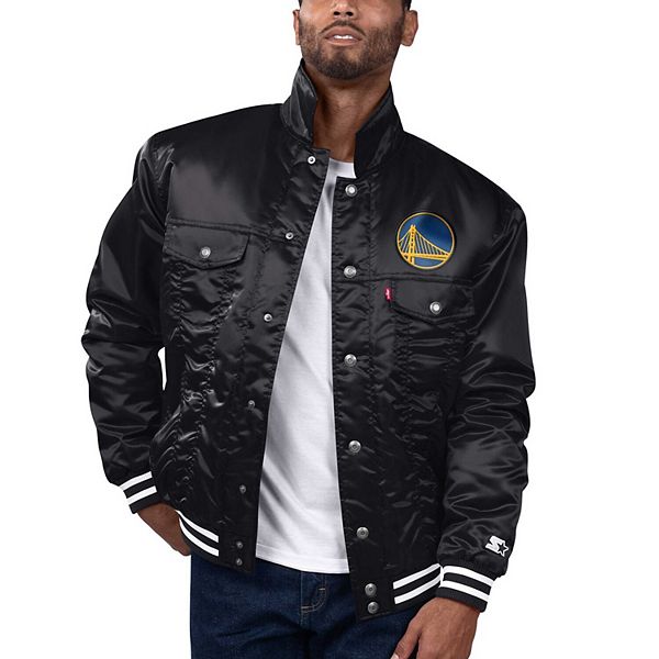 ジャケット Golden  Jackets Silver Men's Starter x Levi's Black Golden State Warriors Silver