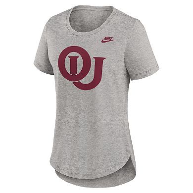 Women's Nike Heather Gray Oklahoma Sooners Legacy Tri-Blend T-Shirt