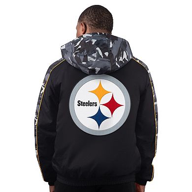Men's Starter Black Pittsburgh Steelers Thursday Night Gridiron Full-Zip Jacket