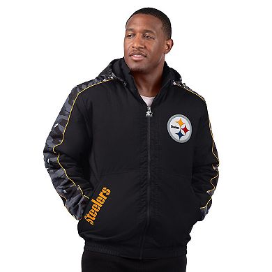 Men's Starter Black Pittsburgh Steelers Thursday Night Gridiron Full-Zip Jacket