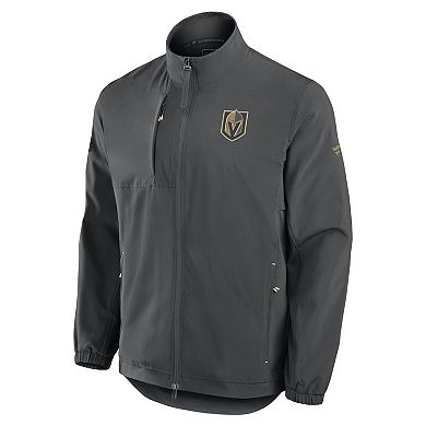 Men's Fanatics Gray Vegas Golden Knights Authentic Pro Rink Coaches Full-Zip Jacket