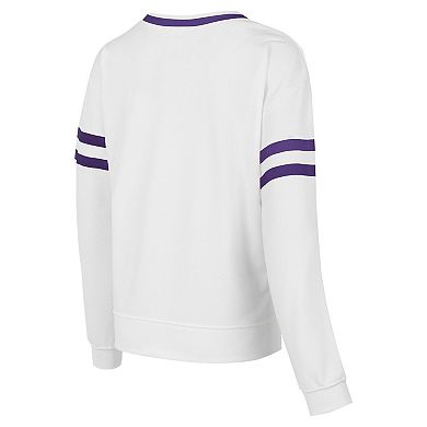 Women's Concepts Sport White Los Angeles Lakers Borough Pullover Sweatshirt