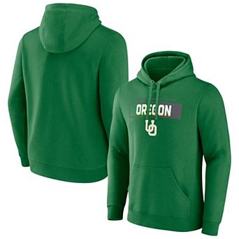 Men's Fanatics Green Oregon Ducks Iconic Fleece Down The Field Pullover Hoodie