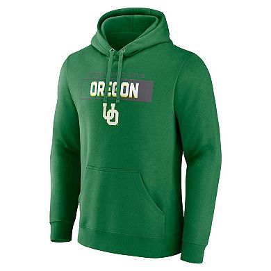 Men's Fanatics Green Oregon Ducks Iconic Fleece Down The Field Pullover Hoodie