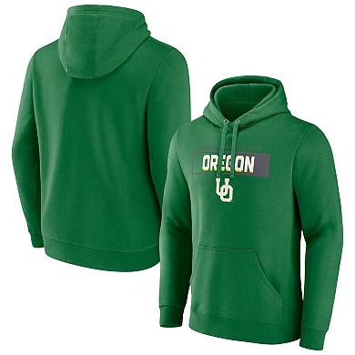 Men's Fanatics Green Oregon Ducks Iconic Fleece Down The Field Pullover Hoodie