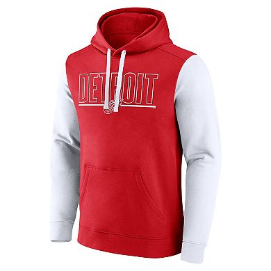 Men's Red Detroit Red Wings Deliver Fleece Pullover Hoodie