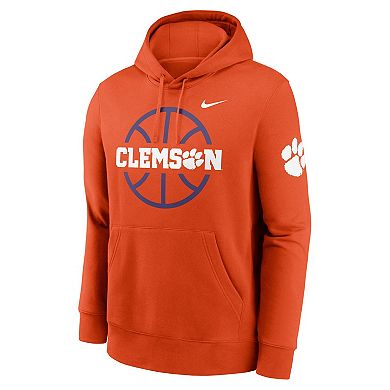 Men's Nike Orange Clemson Tigers Basketball Icon Club Fleece Pullover Hoodie