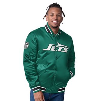 Men's Starter Green/Black New York Jets Closer Reversible Satin Full-Snap Jacket