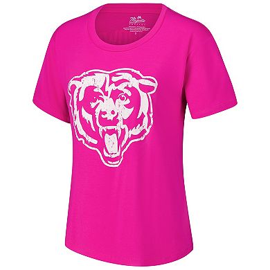Women's Majestic Threads Caleb Williams Pink Chicago Bears Name & Number T-Shirt