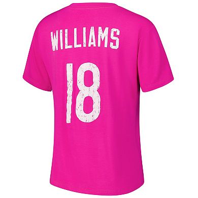 Women's Majestic Threads Caleb Williams Pink Chicago Bears Name & Number T-Shirt