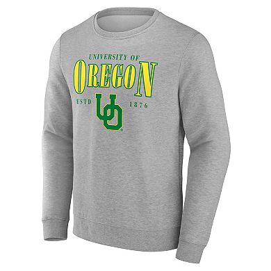 Men's Fanatics Gray Oregon Ducks True Classics Act Fast Fleece Pullover Sweatshirt