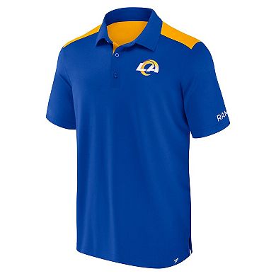Men's Fanatics Royal/Gold Los Angeles Rams Colorblock Polo