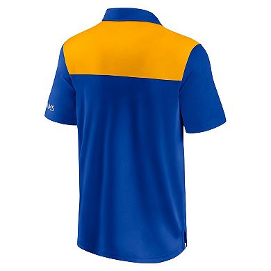 Men's Fanatics Royal/Gold Los Angeles Rams Colorblock Polo