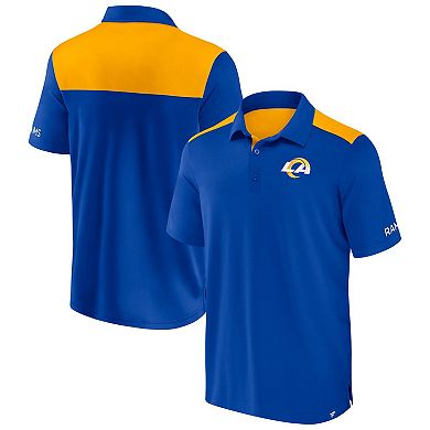 Men's Fanatics Royal/Gold Los Angeles Rams Colorblock Polo
