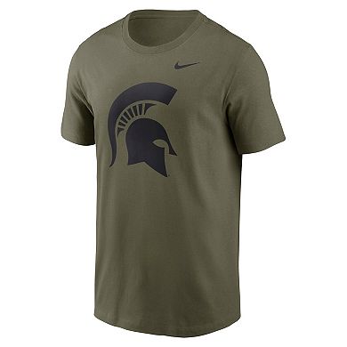 Men's Nike Olive Michigan State Spartans 2024 Military Appreciation Tonal Logo Performance T-Shirt