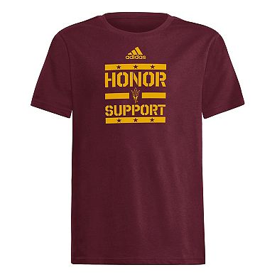 Youth adidas Maroon Arizona State Sun Devils Honor Support T-Shirt