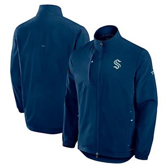Men's Fanatics Deep Sea Blue Seattle Kraken Authentic Pro Rink Coaches Full-Zip Jacket