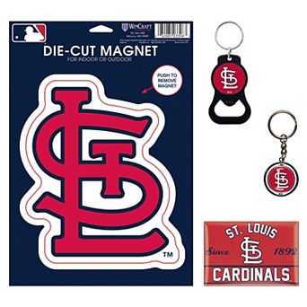 WinCraft St. Louis Cardinals 4-Pack Key Rings and Magnets Set