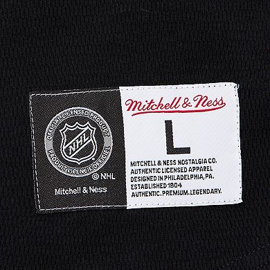 Men's Mitchell & Ness Black Boston Bruins Thermal Henley Long Sleeve T-Shirt