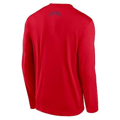 Men's Nike Red Arizona Wildcats On-Court Basketball Shootaround Performance Long Sleeve T-Shirt