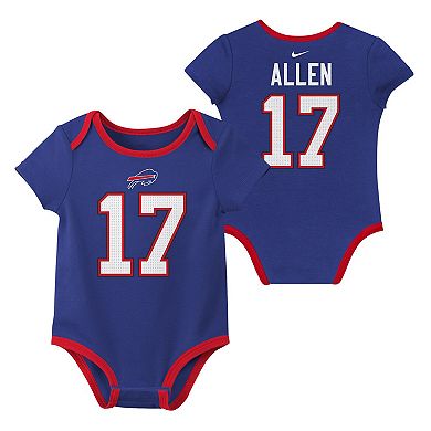 Newborn & Infant Nike Josh Allen Buffalo Bills Name & Number 3-Pack Bodysuit Set