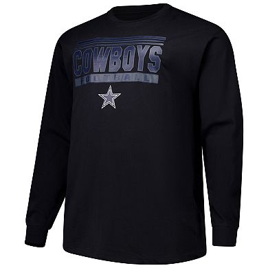 Men's Profile Black Dallas Cowboys Big & Tall Pop Long Sleeve T-Shirt