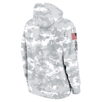 Youth Nike White Gray New York Jets 2024 Salute To Service Pullover Hoodie