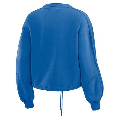 Women's WEAR by Erin Andrews Blue New York Rangers Washed Fleece Sweatshirt & Shorts Lounge Set