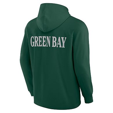 Men's Fanatics Green Green Bay Packers Elements Blaze Tri-Blend Long Sleeve Hoodie T-Shirt