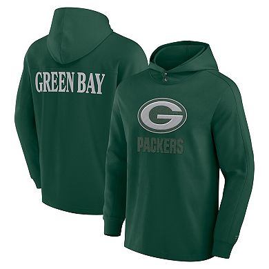 Men's Fanatics Green Green Bay Packers Elements Blaze Tri-Blend Long Sleeve Hoodie T-Shirt