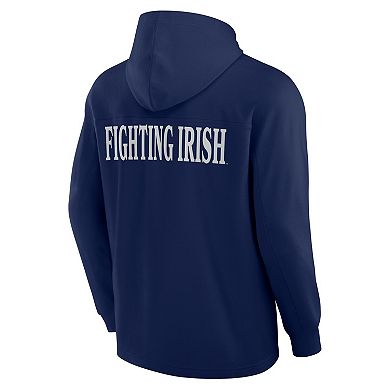 Men's Fanatics Navy Notre Dame Fighting Irish Blaze Tri-Blend Pullover Hoodie