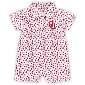Infant Garb White Oklahoma Sooners Earnest Polo Romper